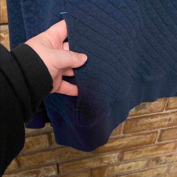 Navy Blue Polo Shirt with Quilted Fabric and Quarter-Zip Sweatshirt EUC - Picture 8 of 10